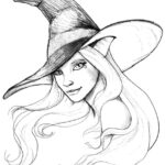 Halloween Witch Coloring Pages Free Printable For Kindergarten 58781