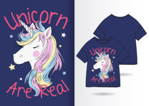 Hand Drawn Unicorn For T shirt 674392 Vector Art At Vecteezy