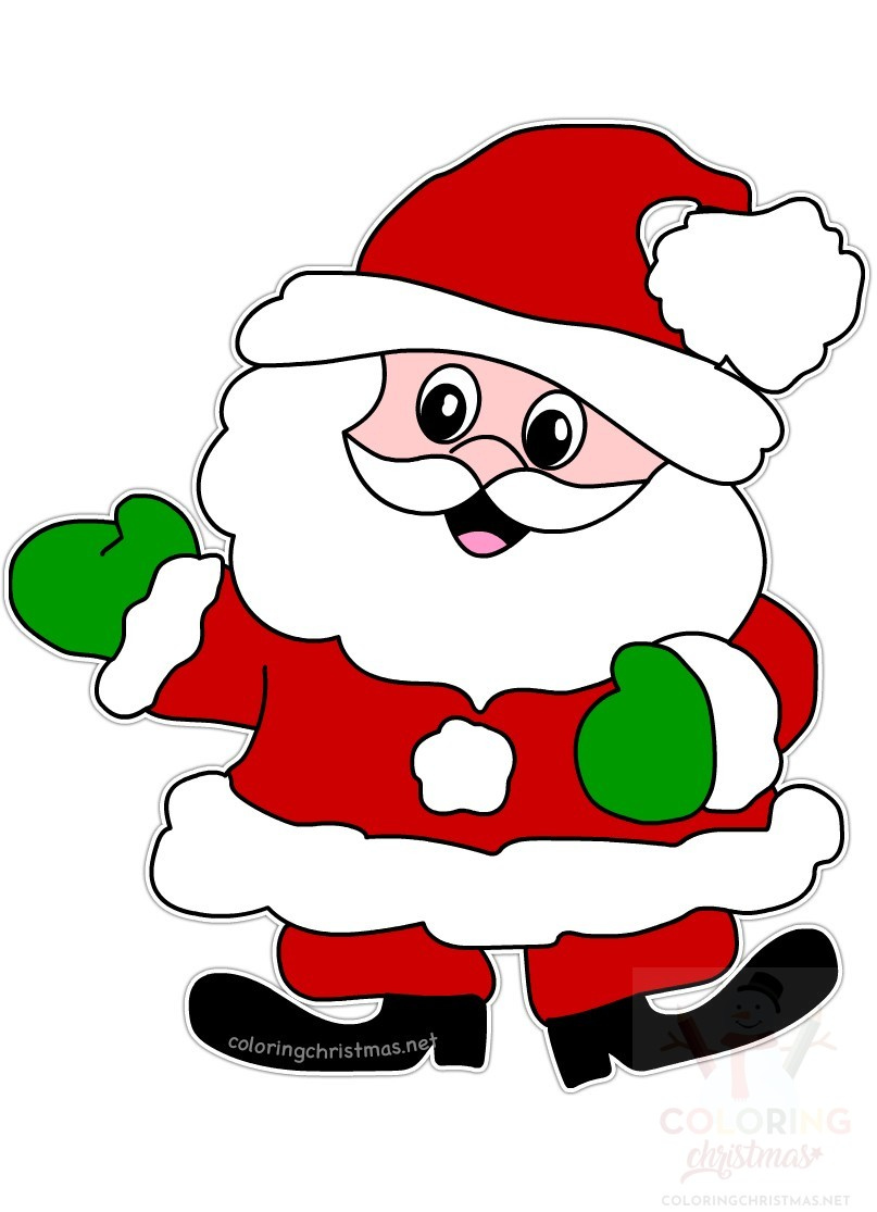 Happy Christmas Santa Claus Printable Coloring Christmas