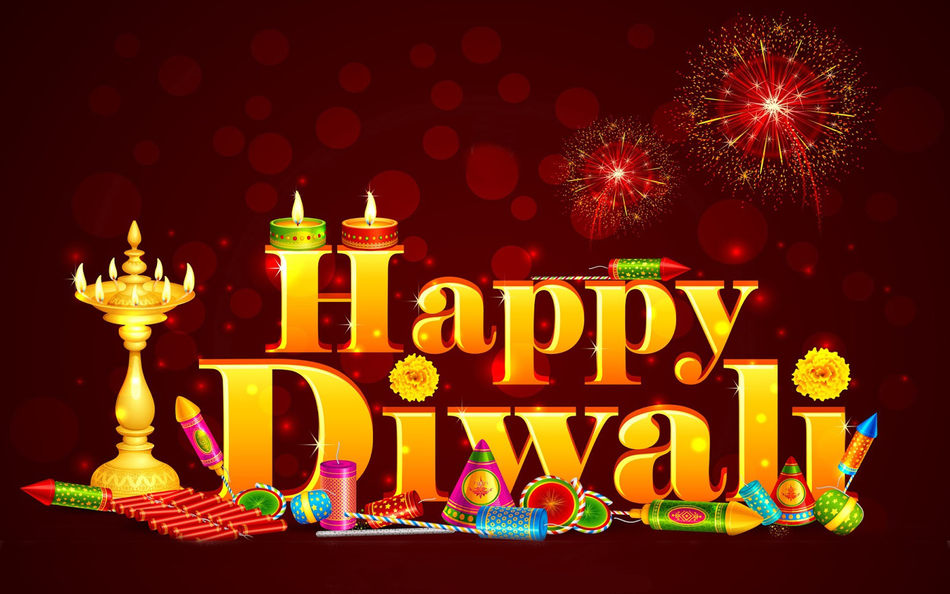 Happy Diwali Wishes Sms Messages Crackers Candles Fireworks Desktop 