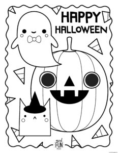 Happy Halloween Ghost Pumpkin Car Coloring Page Printable