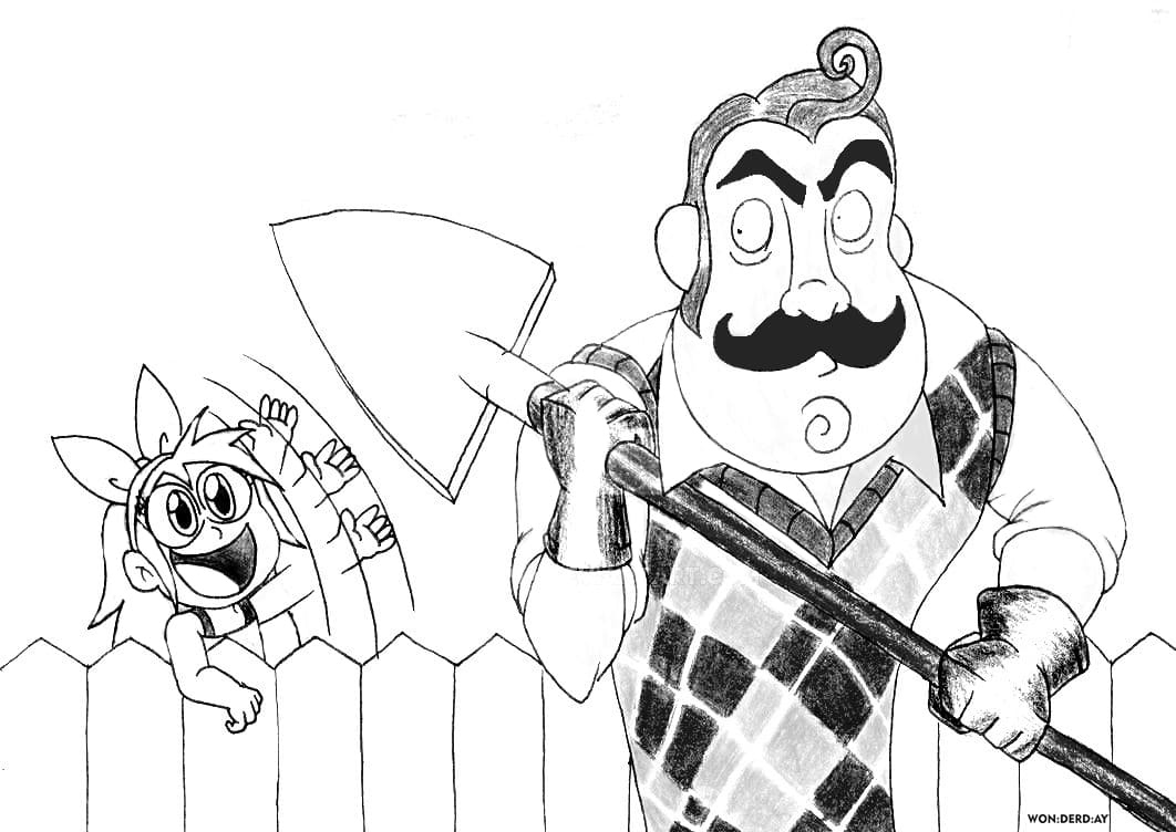 Hello Neighbor Coloring Pages Coloring Home