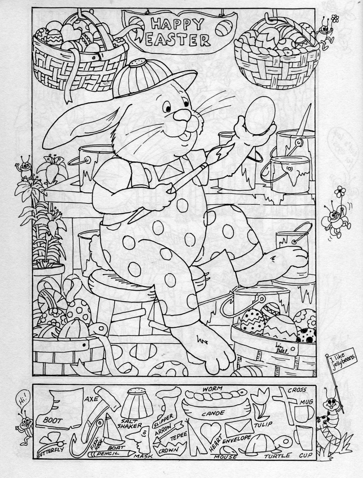 Hidden Pictures Publishing Easter Hidden Picture Puzzle Coloring Page 