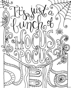 Hocus Pocus Spell Book Coloring Pages Tensei Colors