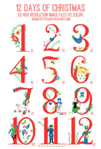 Huge 12 Days Of Christmas Kit TGF Premium The Graphics Fairy