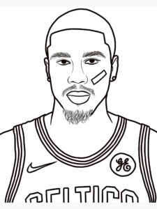 Jayson Tatum Line Drawing Framed Art Print By Rehap1098 Redbubble