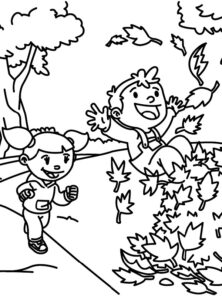 Kids Playing Outside Coloring Pages At GetColorings Free