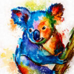 Koala Watercolor Digital Print Koala Bear Wall Art Australian Etsy