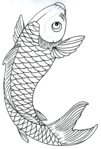 Koi Fish Drawing Outline Koi Vis Tekening Vis Tatoeages Vis Tekeningen