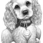 Long Haired Pup Dog Coloring Page Animal Drawings Grayscale Coloring