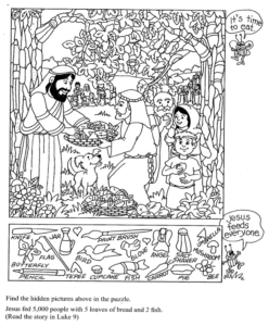 Luke 9 Hidden Pictures Sunday School Printables Sunday School Crafts