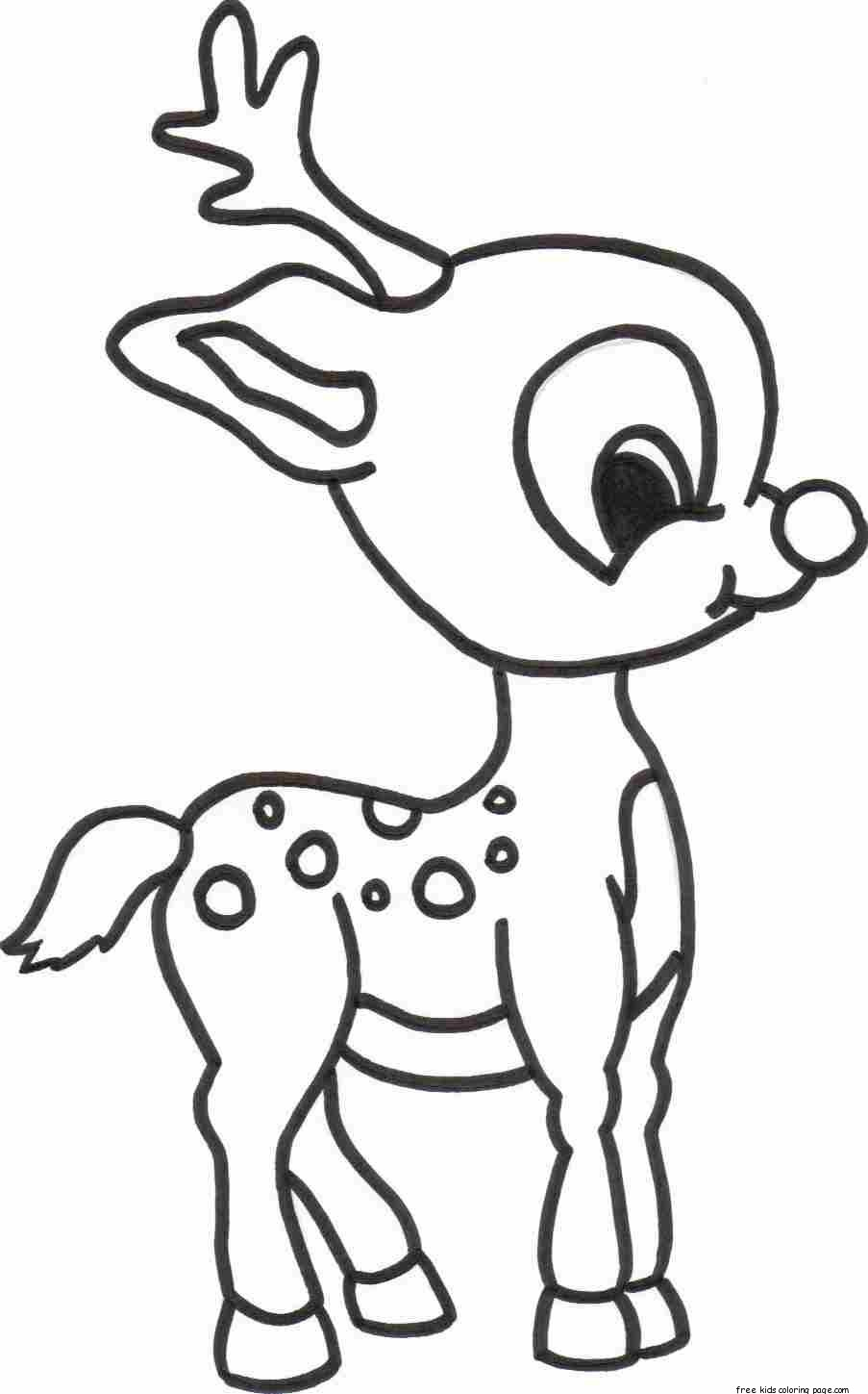 Merry Christmas Baby Romance Reindeer Coloring Pages