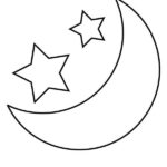 Moon And Star Coloring Page Coloring Sky