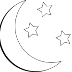 Moon Black And White Moon And Stars Outline Clip Art At Vector Clip Art