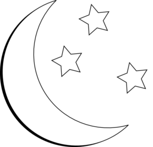 Moon Black And White Moon And Stars Outline Clip Art At Vector Clip Art