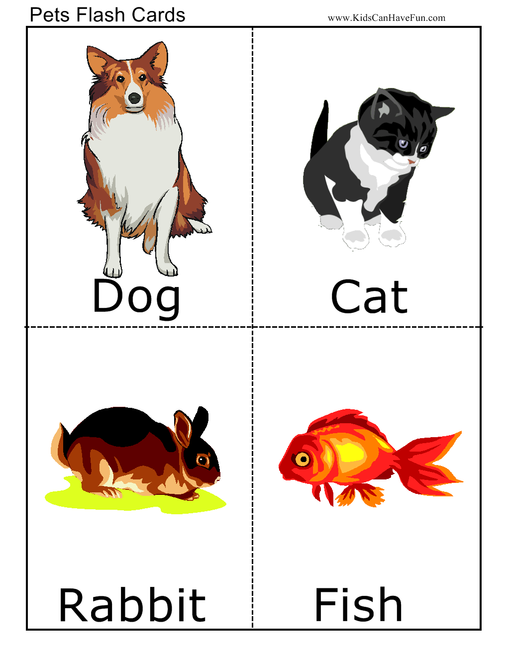 Pets Flashcards Animal Flashcards Flashcards For Kids Flashcards