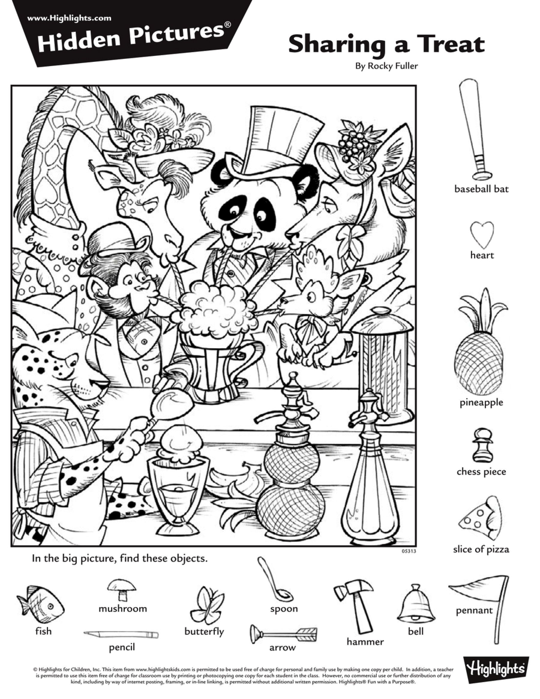 Hidden Picture Worksheets For Kids