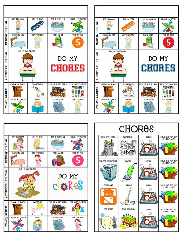 Chore Chart With Pictures Free Printable