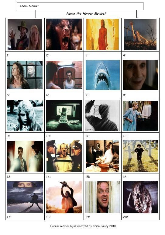 Movie Picture Quiz Printable With Answers