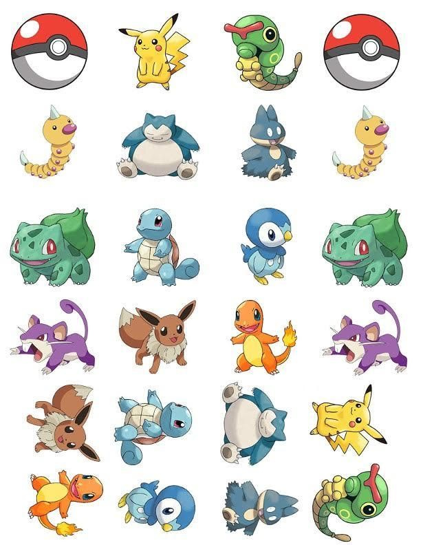 Pokemon Characters 24 Cupcake Toppers Pokemon Characters Cute 