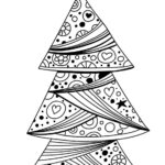 Pretty Decorative Christmas Tree Coloring Pages Printable