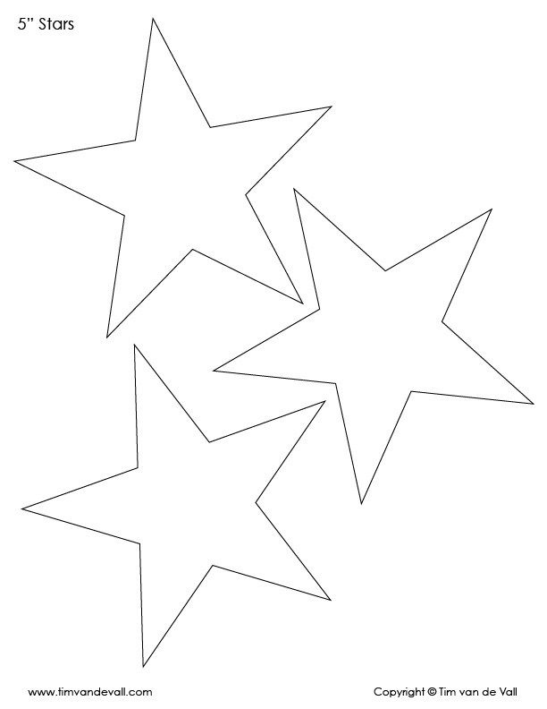 Printable 5 Inch Star Outlines Star Template Star Template Printable 