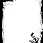 Printable Creepy Border With Bird And Tree Silhouettes Great For