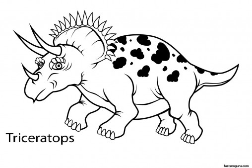 Printable Dinosaur Triceratops Coloring In Sheets Free Kids Coloring 