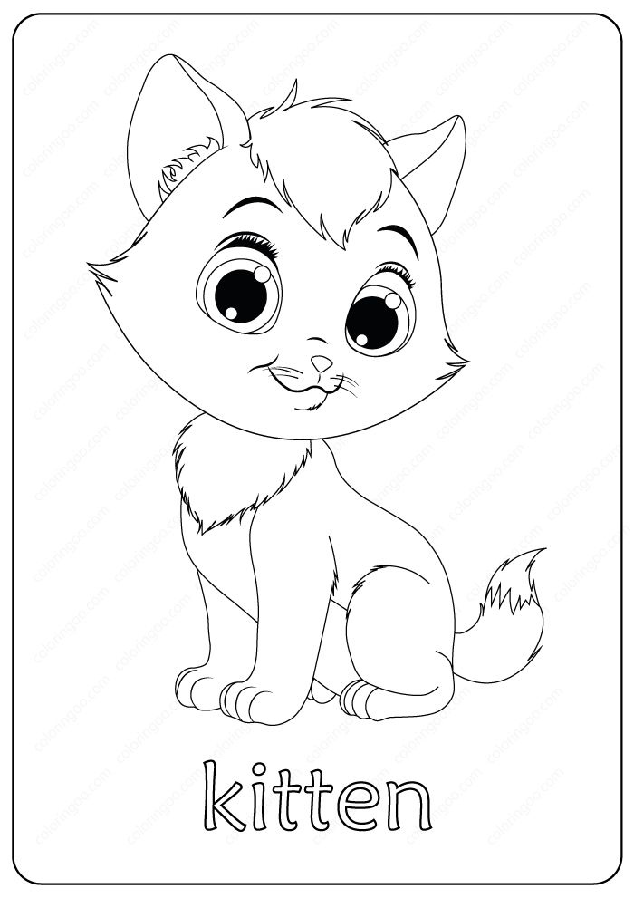 Printable Funny Fluffy Kitten Coloring Pages Fluffy Kittens Kittens 