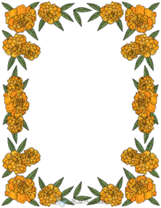 Printable Marigold Page Border