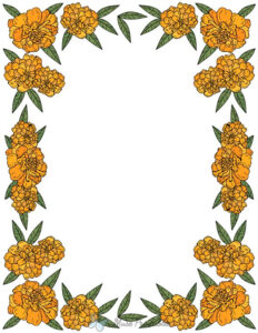 Printable Marigold Page Border Border Printables Marigold