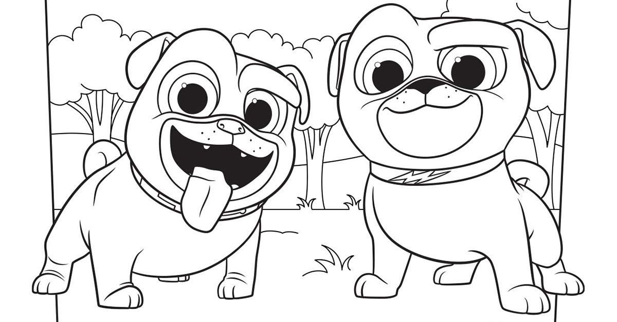 Puppy Dog Pals Colouring Image