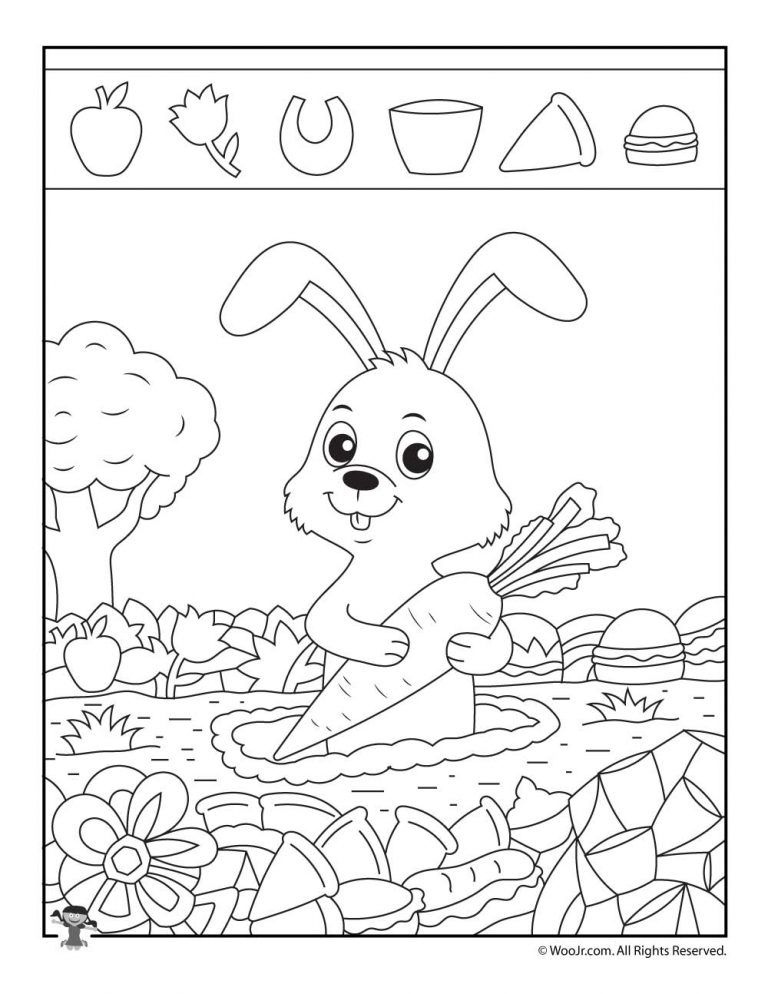 Rabbit Hidden Picture Puzzle Woo Jr Kids Activities Children s 