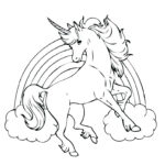 Rainbow Unicorn Coloring Pages Flying Print Color Craft