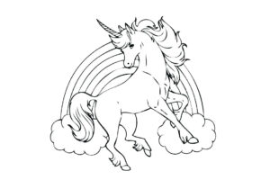 Rainbow Unicorn Coloring Pages Flying Print Color Craft