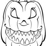 Scary Pumpkin Halloween Coloring Page Printable