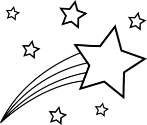 Shooting Star Colorable Line Art Free Clip Art Star Coloring Pages