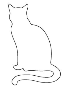 Sitting Cat Pattern Use The Printable Outline For Crafts Creating
