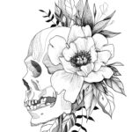 Skull And Floral Tattoo Design By Morgansierraart Skull Tattoo