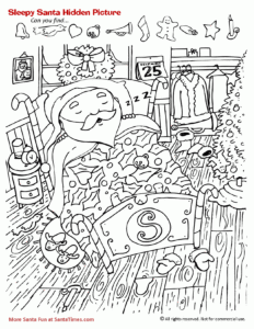 Sleepy Santa Hidden Picture
