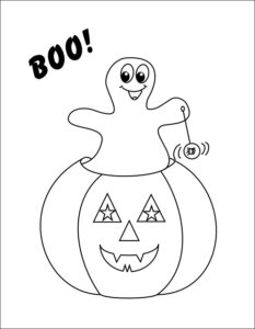 Smarty Pants Fun Printables Halloween Ghost And Pumpkin Coloring Page
