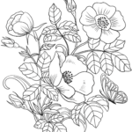 Spring Flowers Coloring Page Printable