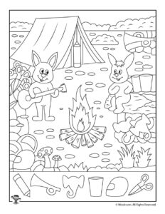 Summer Camp Hidden Pictures Page Woo Jr Kids Activities