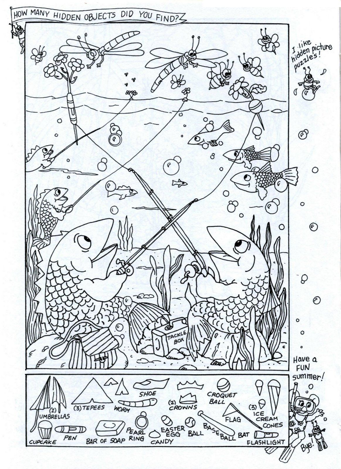 Summer Fun Hidden Picture Puzzle Coloring Page Highlights Hidden 