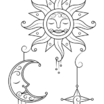 Sun Moon Coloring Pages Coloring Home