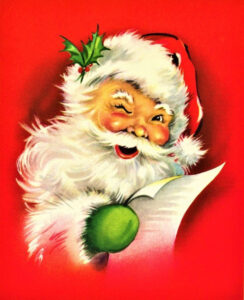 Vintage Santa Print 8x10 Christmas Illustration Retro Santa Claus