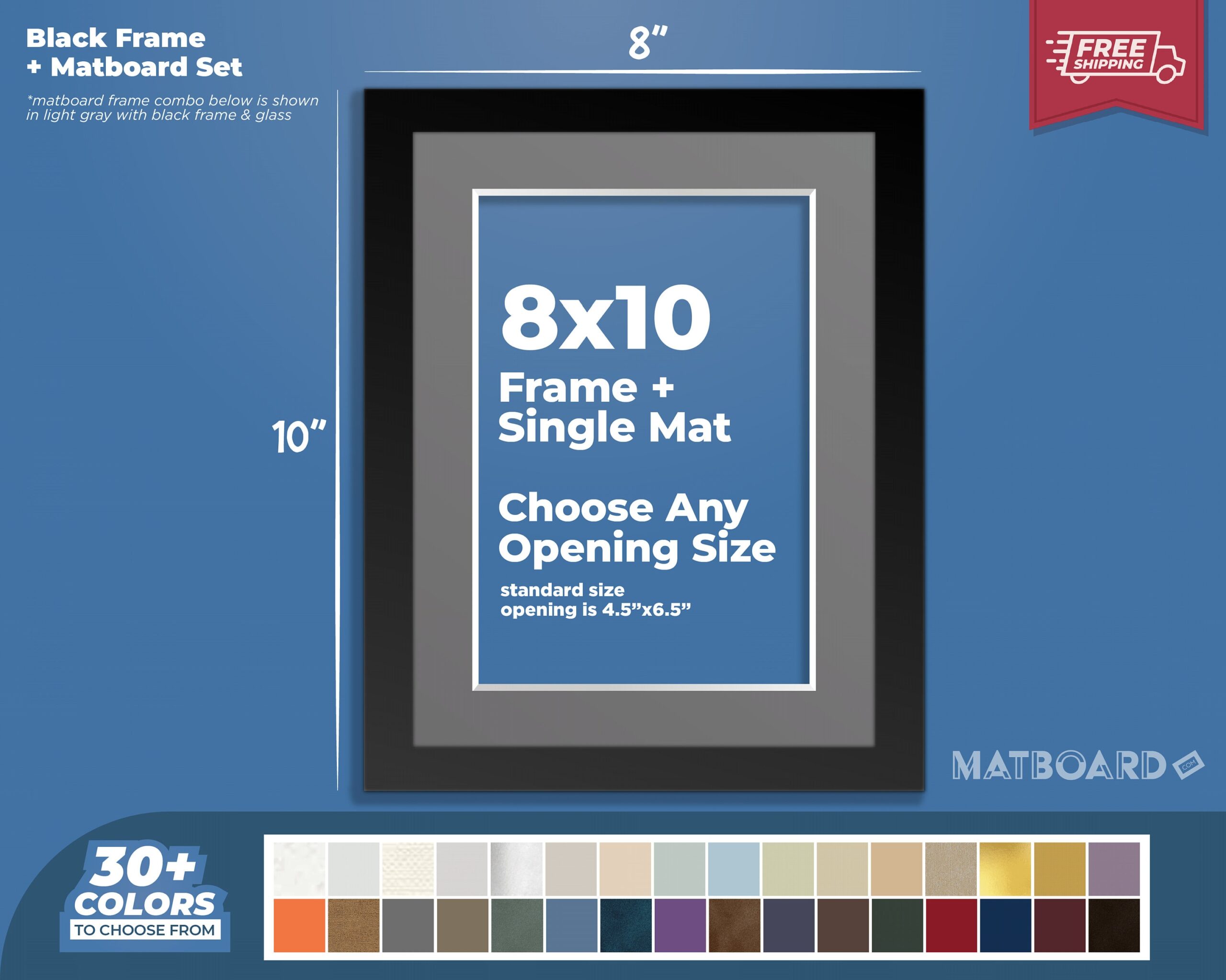 8x10 Picture Frame Single Matboard Set 8x10 Picture Frame Single Matboard Set