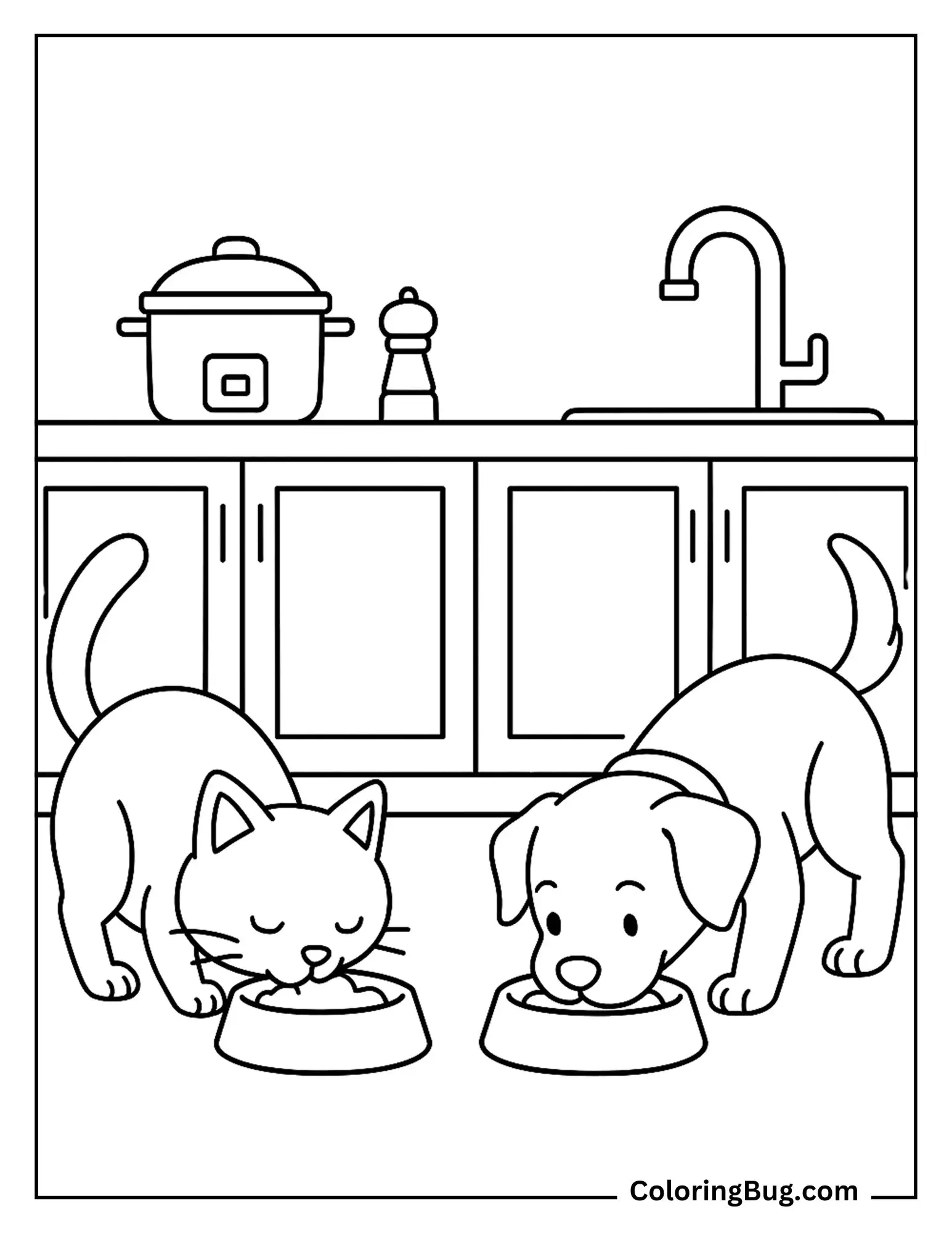 Cat And Dog Coloring Pages Cat And Dog Coloring Pages
