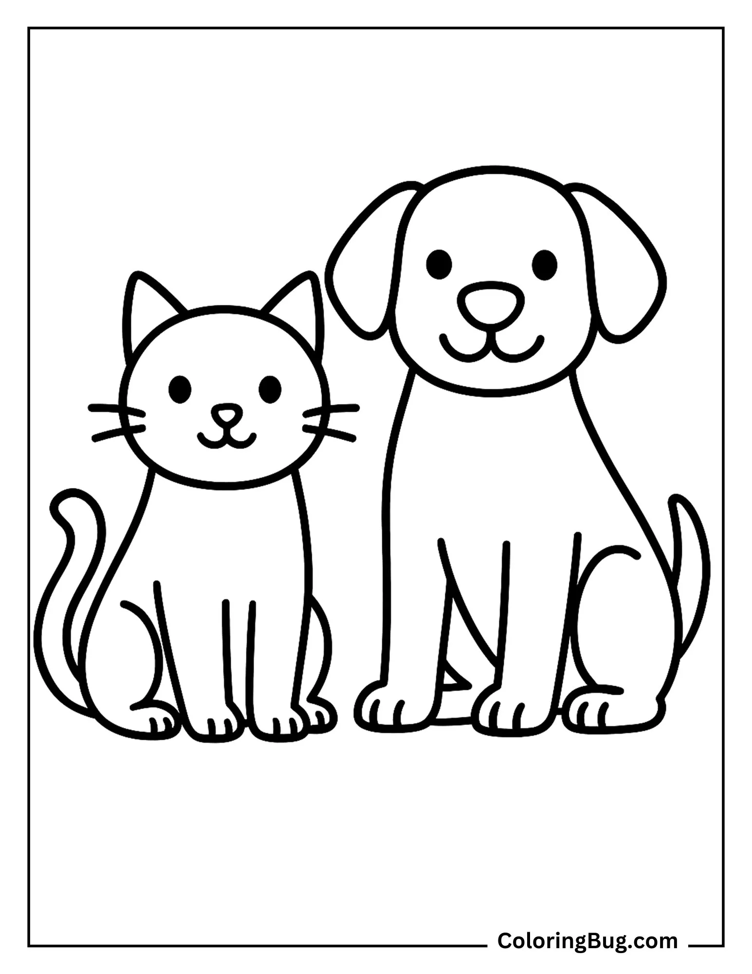Cat And Dog Coloring Pages Cat And Dog Coloring Pages