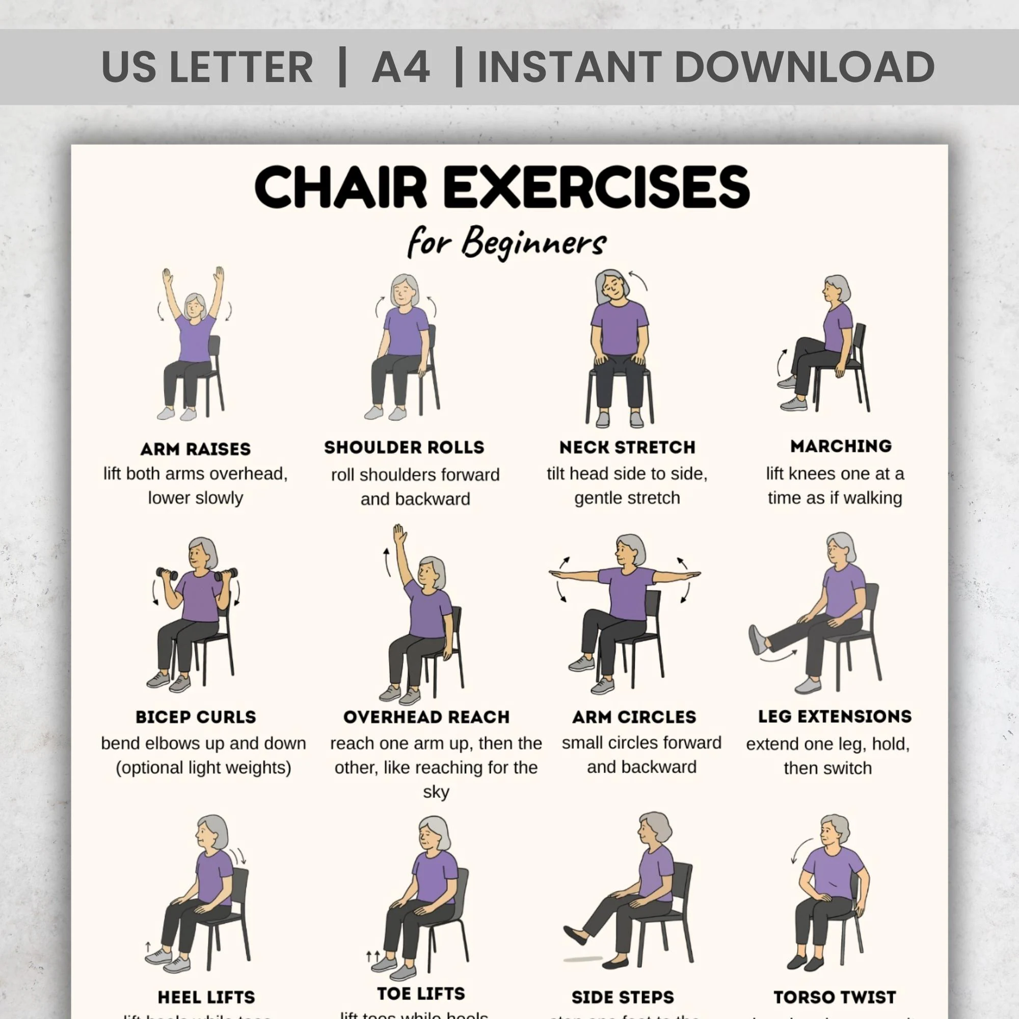Chair Exercises For Beginners 16 Moves Chair Exercises For Beginners 16 Moves